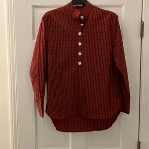 J Crew Embellished Half Button Down Shirt. Sz 4